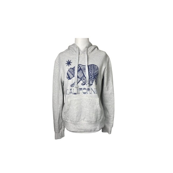 City Wear California Sweater Womens Small Gray Pullover Hooded Front Pocket - Picture 1 of 9